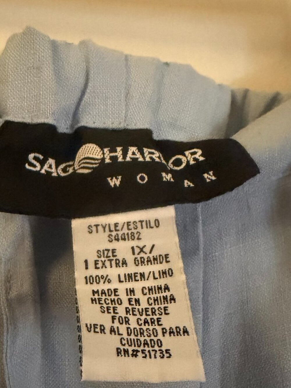 Sag Harbor Baby Blue Pantsuit W 16W (Blazer) Pants (1X) - Picture 3 of 7